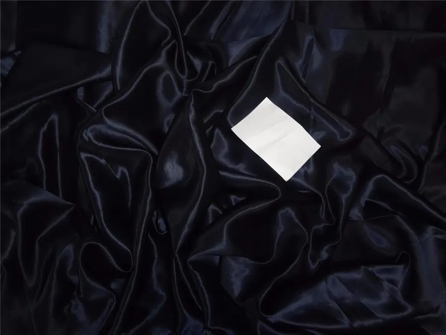 100% PURE SILK SATIN FABRIC 110 GRAMS NAVY BLUE COLOR 44&quot;wide