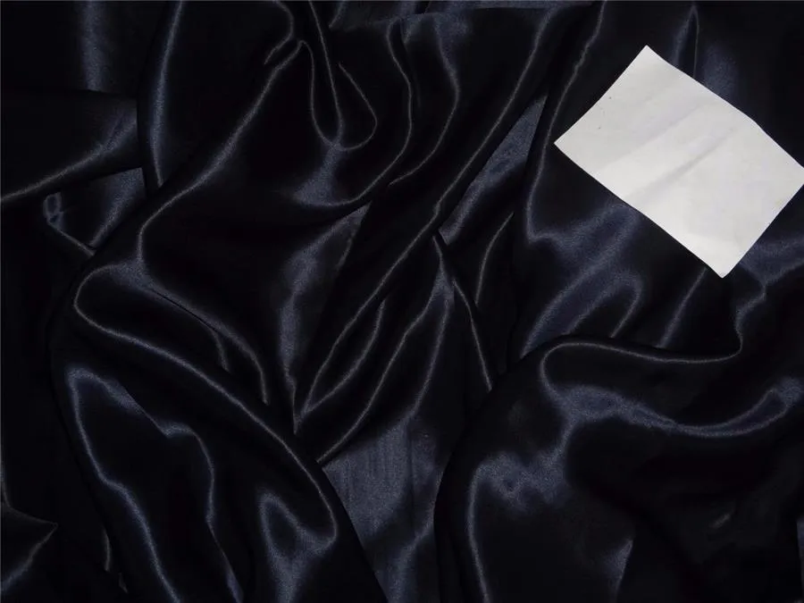 100% PURE SILK SATIN FABRIC 110 GRAMS NAVY BLUE COLOR 44&quot;wide