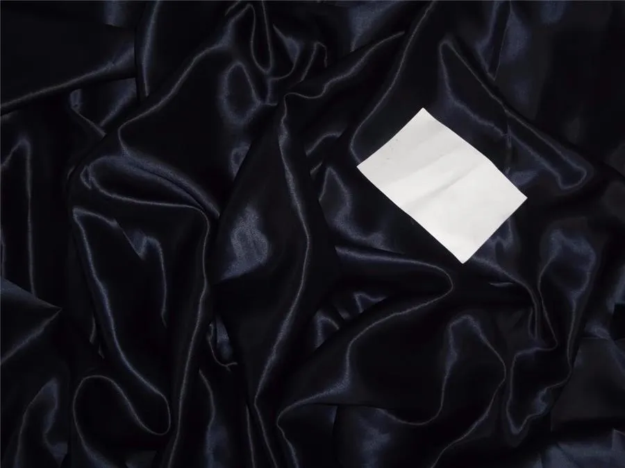 100% PURE SILK SATIN FABRIC 110 GRAMS NAVY BLUE COLOR 44&quot;wide
