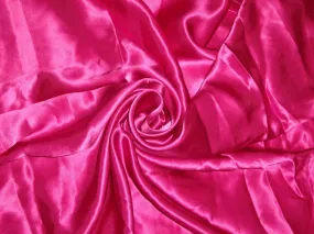 100% PURE SILK SATIN FABRIC 120 GRAMS HOT PINK colour 54&quot; wide