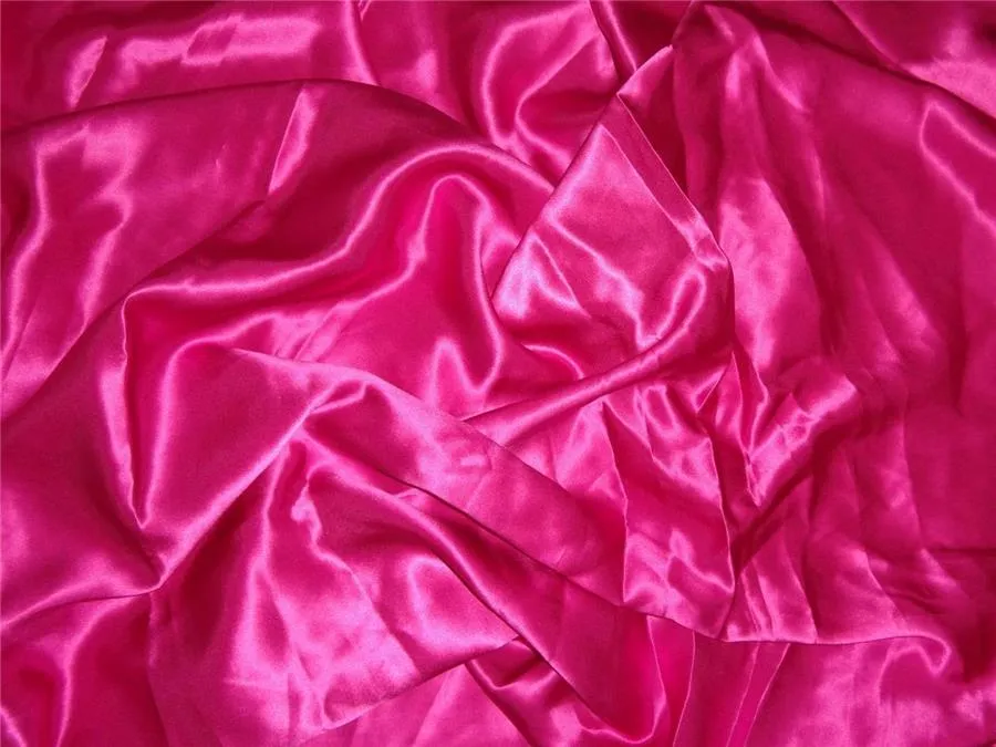 100% PURE SILK SATIN FABRIC 120 GRAMS HOT PINK colour 54&quot; wide