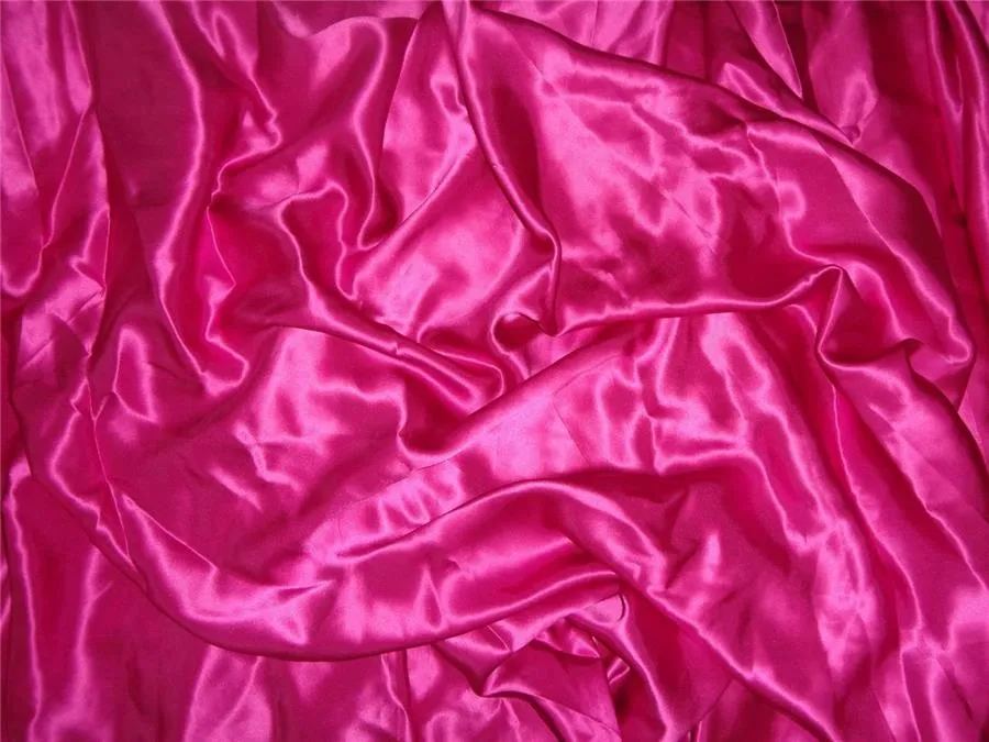 100% PURE SILK SATIN FABRIC 120 GRAMS HOT PINK colour 54&quot; wide