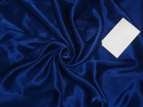 100% PURE SILK SATIN FABRIC 120 GRAMS ROYAL INK BLUE colour 44&quot; wide
