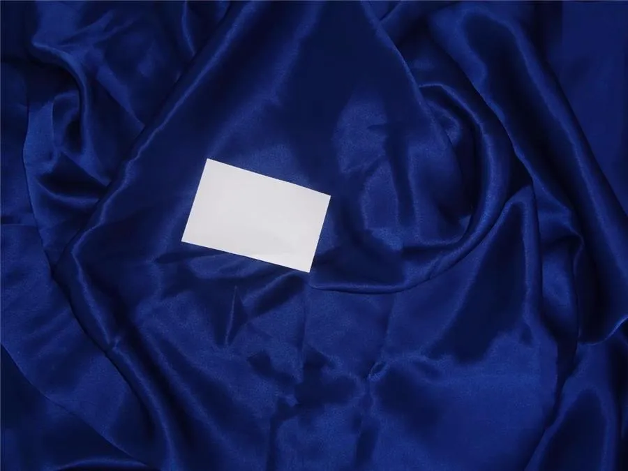 100% PURE SILK SATIN FABRIC 120 GRAMS ROYAL INK BLUE colour 44&quot; wide