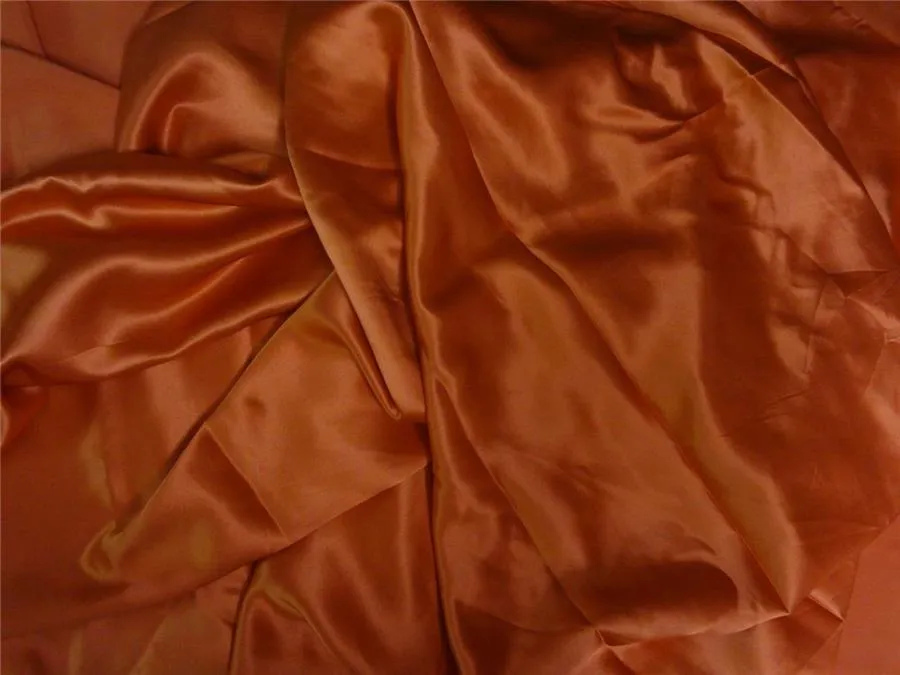 100% PURE SILK SATIN FABRIC 160 GRAMS BRIGHT ORANGE colour 54&quot; wide