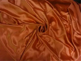 100% PURE SILK SATIN FABRIC 160 GRAMS BRIGHT ORANGE colour 54&quot; wide