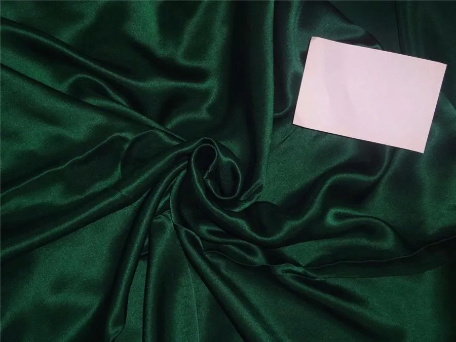 100% PURE SILK SATIN FABRIC 60 GRAMS EMERALD GREEN COLOR 44&quot; wide
