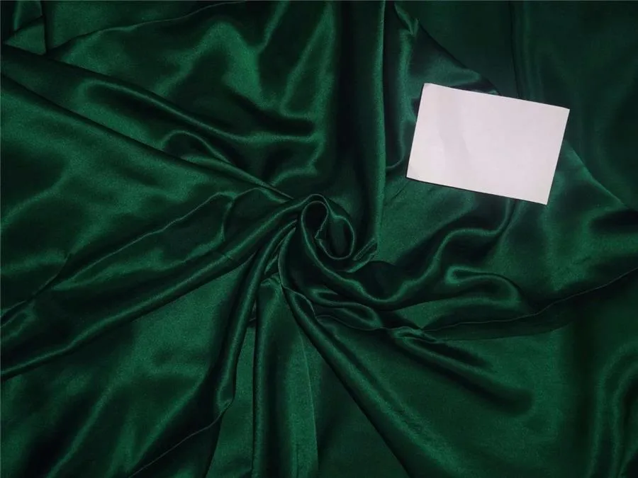 100% PURE SILK SATIN FABRIC 60 GRAMS EMERALD GREEN COLOR 44&quot; wide