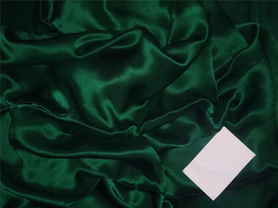 100% PURE SILK SATIN FABRIC 60 GRAMS EMERALD GREEN COLOR 44&quot; wide