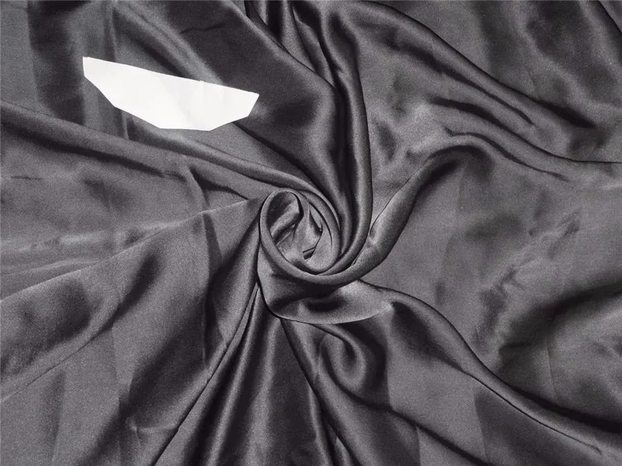 100% PURE SILK SATIN FABRIC 80 GRAMS DARK STEEL GREY COLOR 44&quot;wide