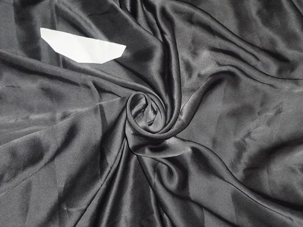 100% PURE SILK SATIN FABRIC 80 GRAMS DARK STEEL GREY COLOR 44&quot;wide
