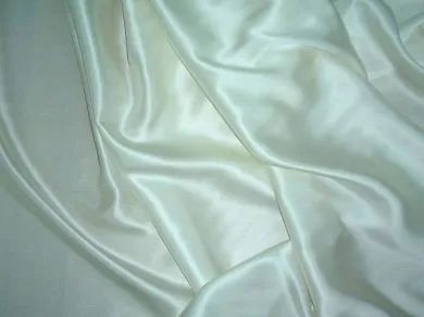 100% pure Silk Satin fabric light ivory colour 44&quot; wide 60 GMS