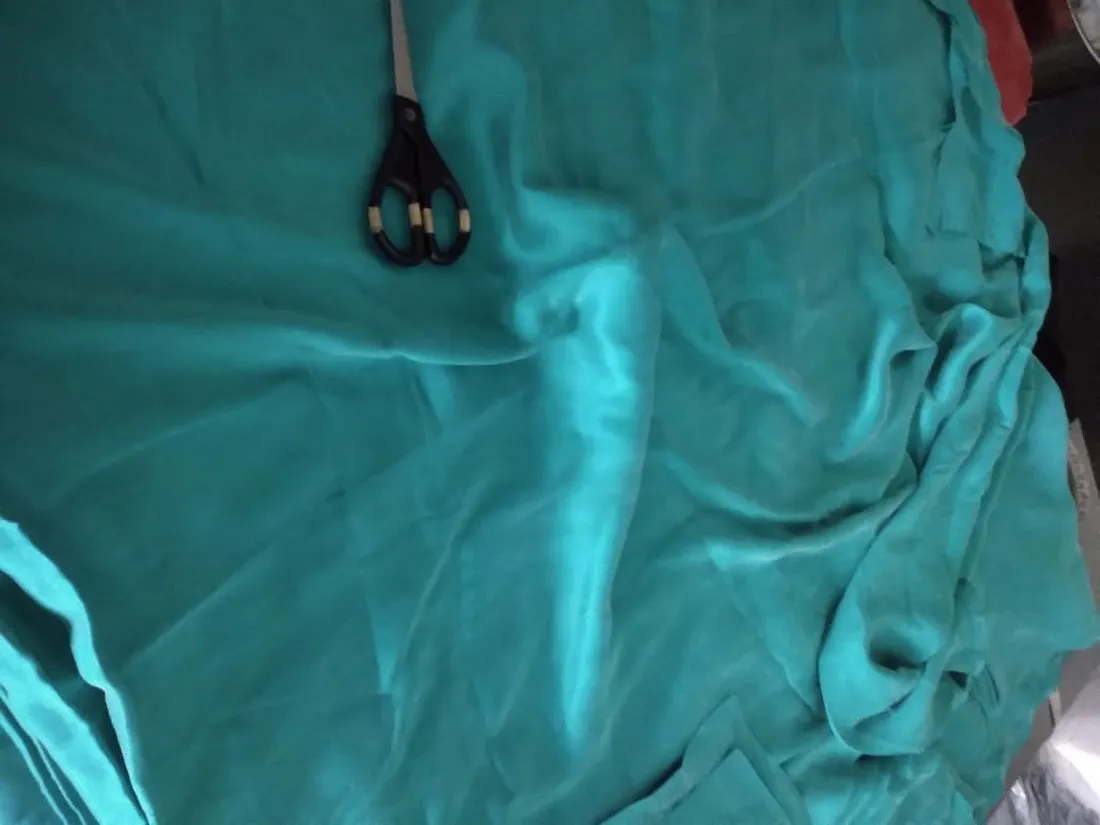 100% Sand wash Silk Satin fabric 44&quot;wide-BLUE