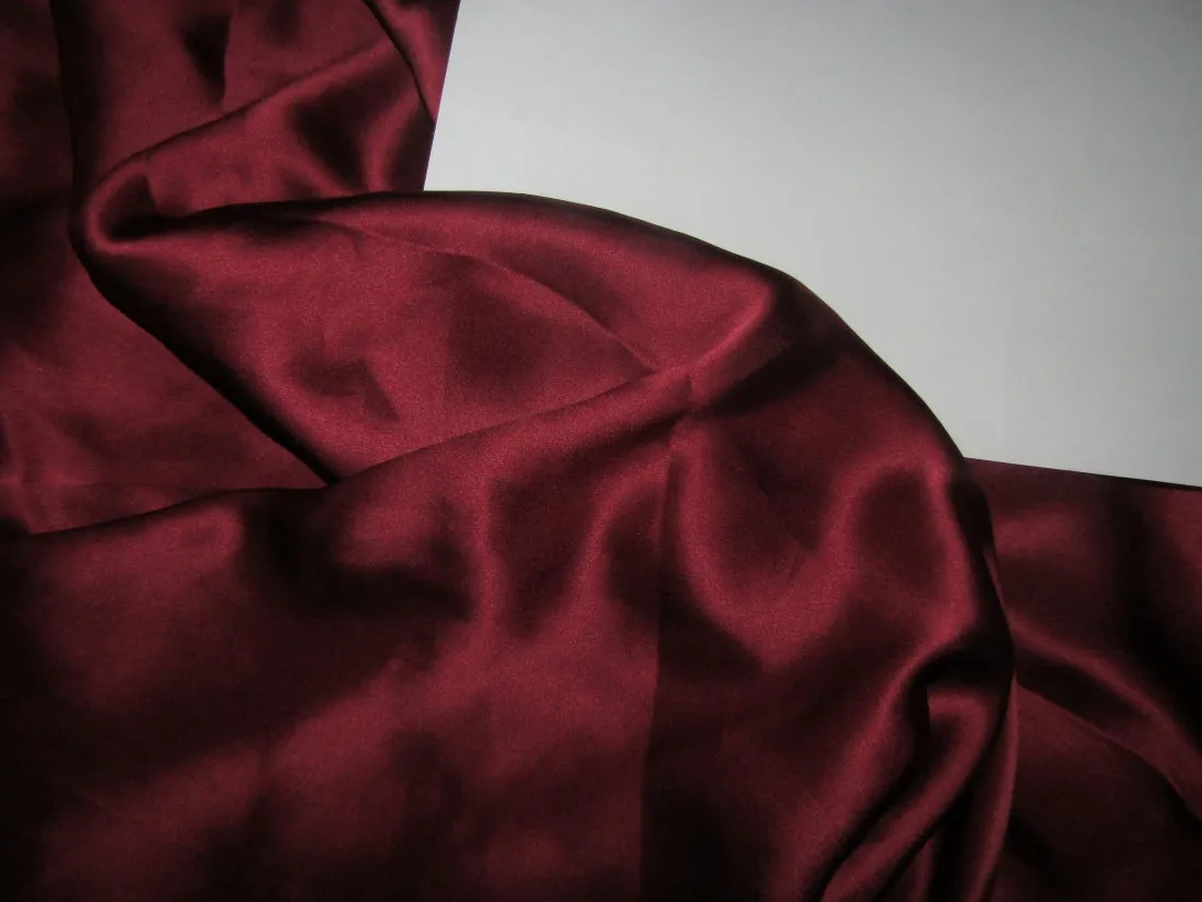 100% Silk Satin fabric 44" wide  BURGANDY 70 grams  [18.70 momme]