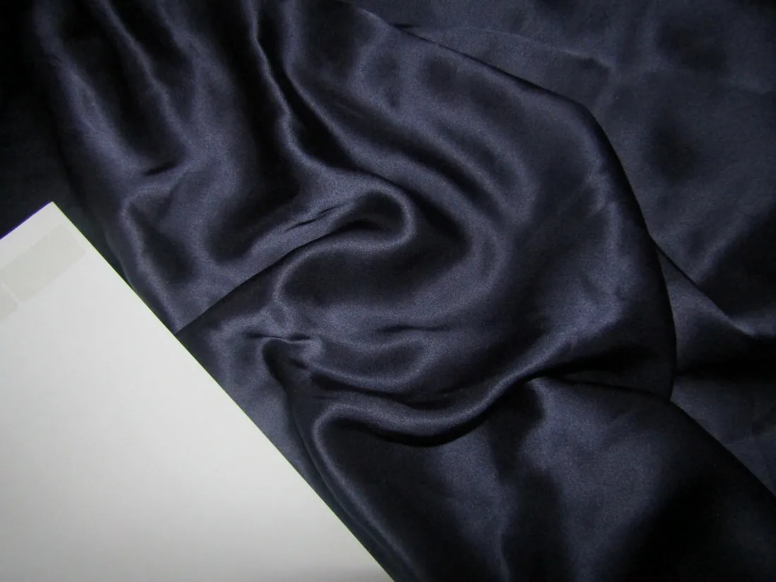 100% Silk Satin fabric 54" wide  PURPLE NAVY 80 grams  [21.34 momme] [12996]