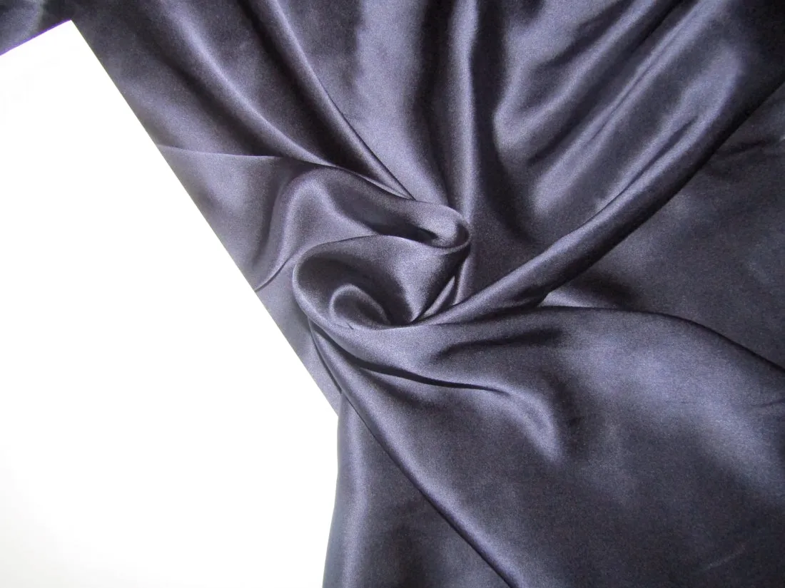 100% Silk Satin fabric 54" wide  PURPLE NAVY 80 grams  [21.34 momme] [12996]