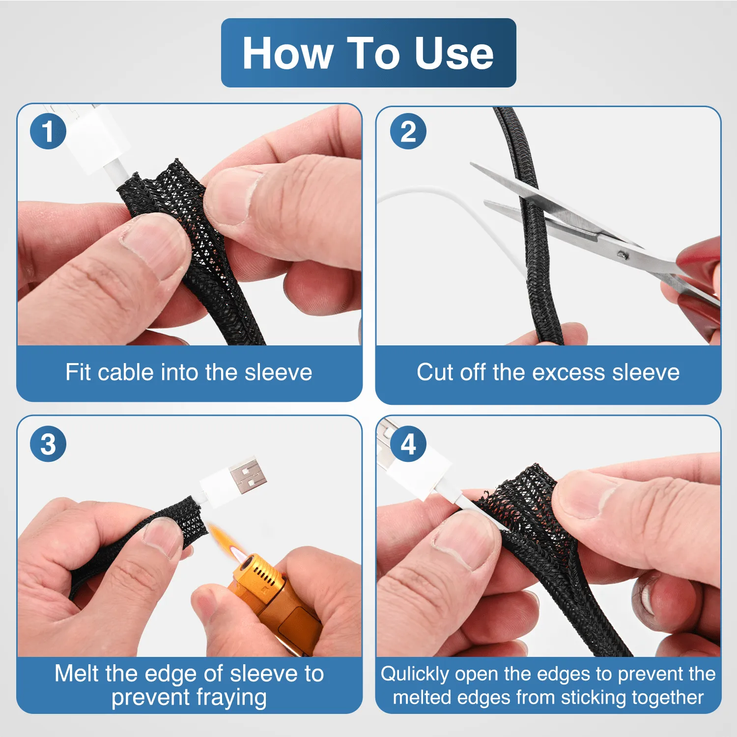 10ft-1/4inch Cable Management Sleeves