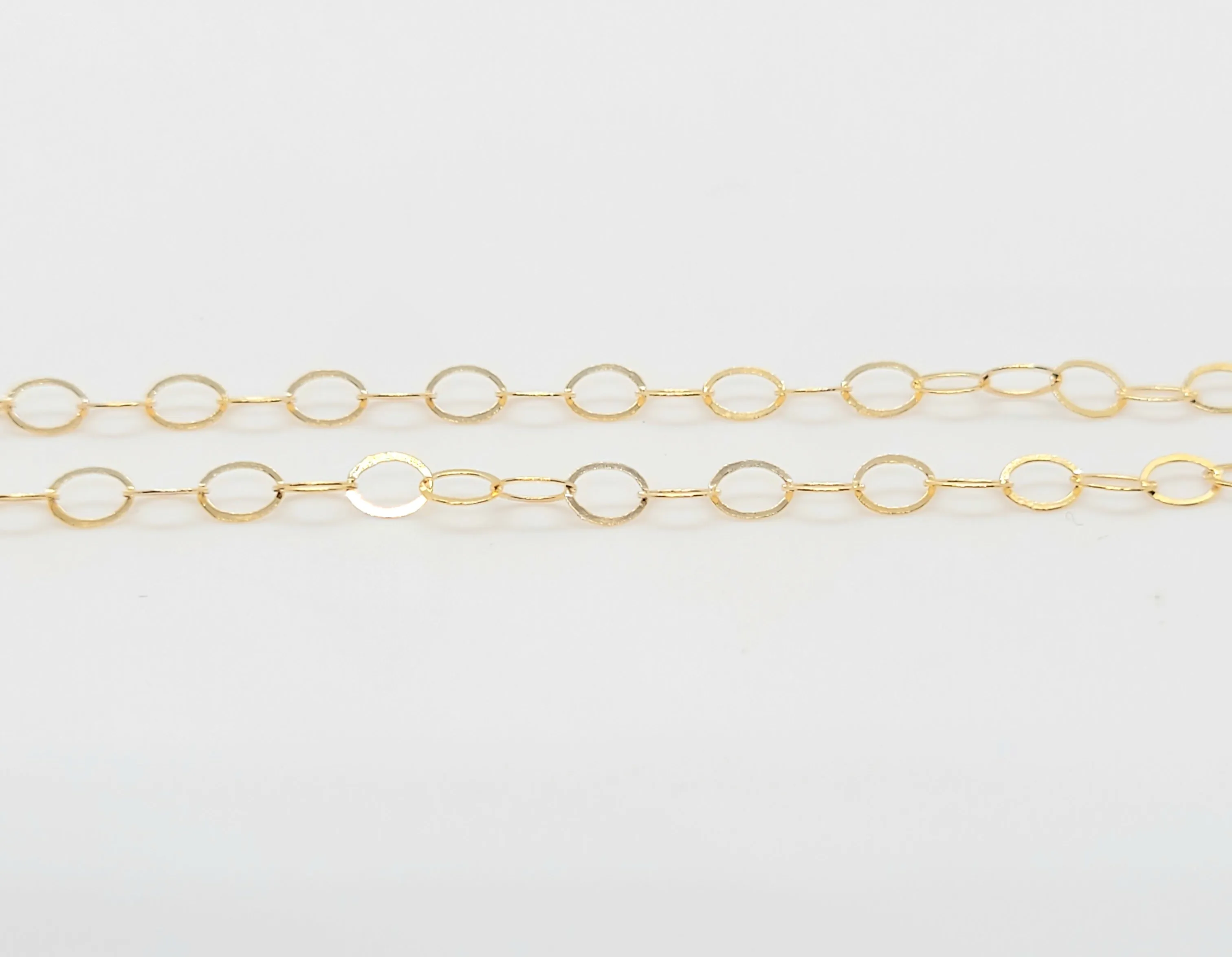 14K Gold Filled 2.85 mm FLAT CABLE Chain  / By the Inch