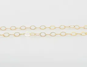 14K Gold Filled 2.85 mm FLAT CABLE Chain  / By the Inch