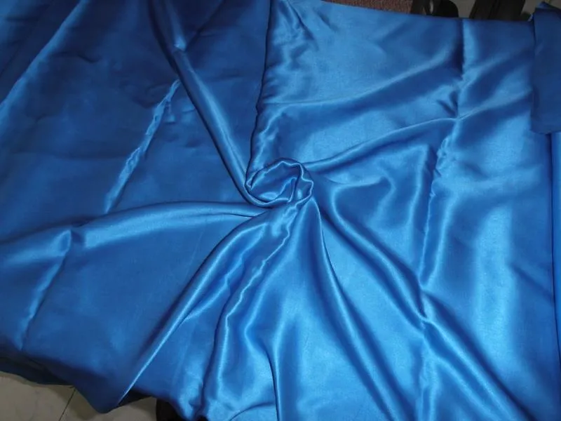33 momme silk reversible satin fabric customized blue 44&quot; wide