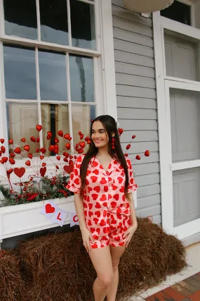 Be my Valentine Satin PJ short set