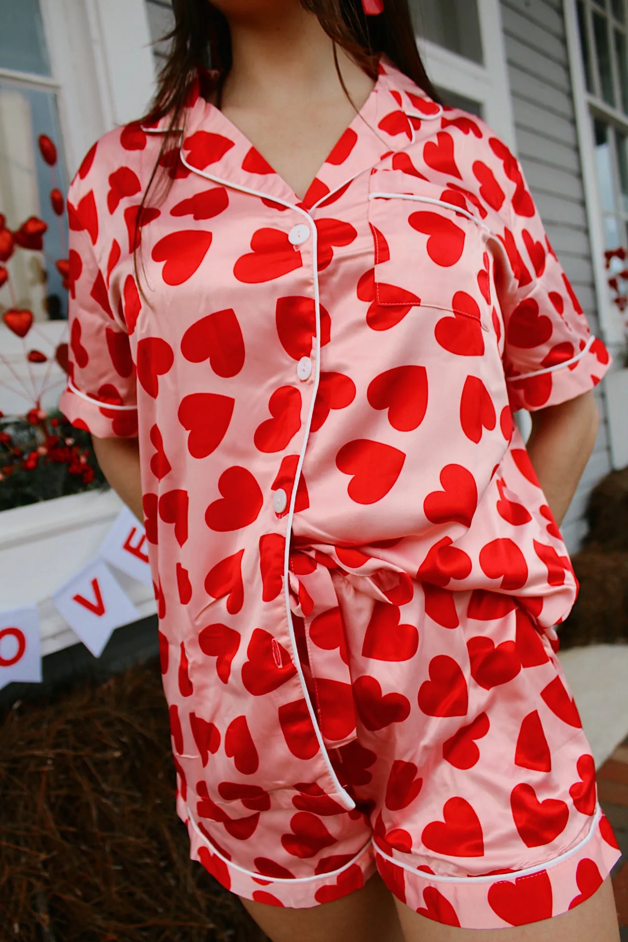 Be my Valentine Satin PJ short set