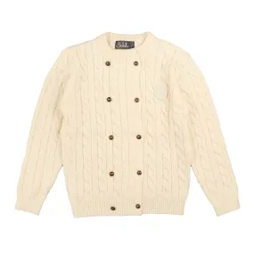 Belati Cream Cable Double Breasted Emblemsweater (BKN381)