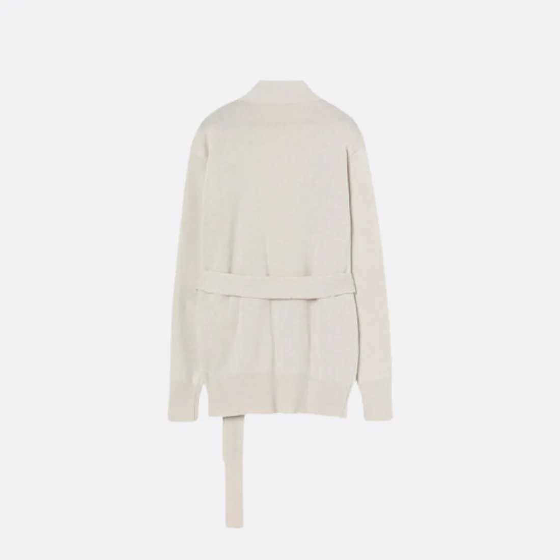 Belted cashemire-knit cardigan