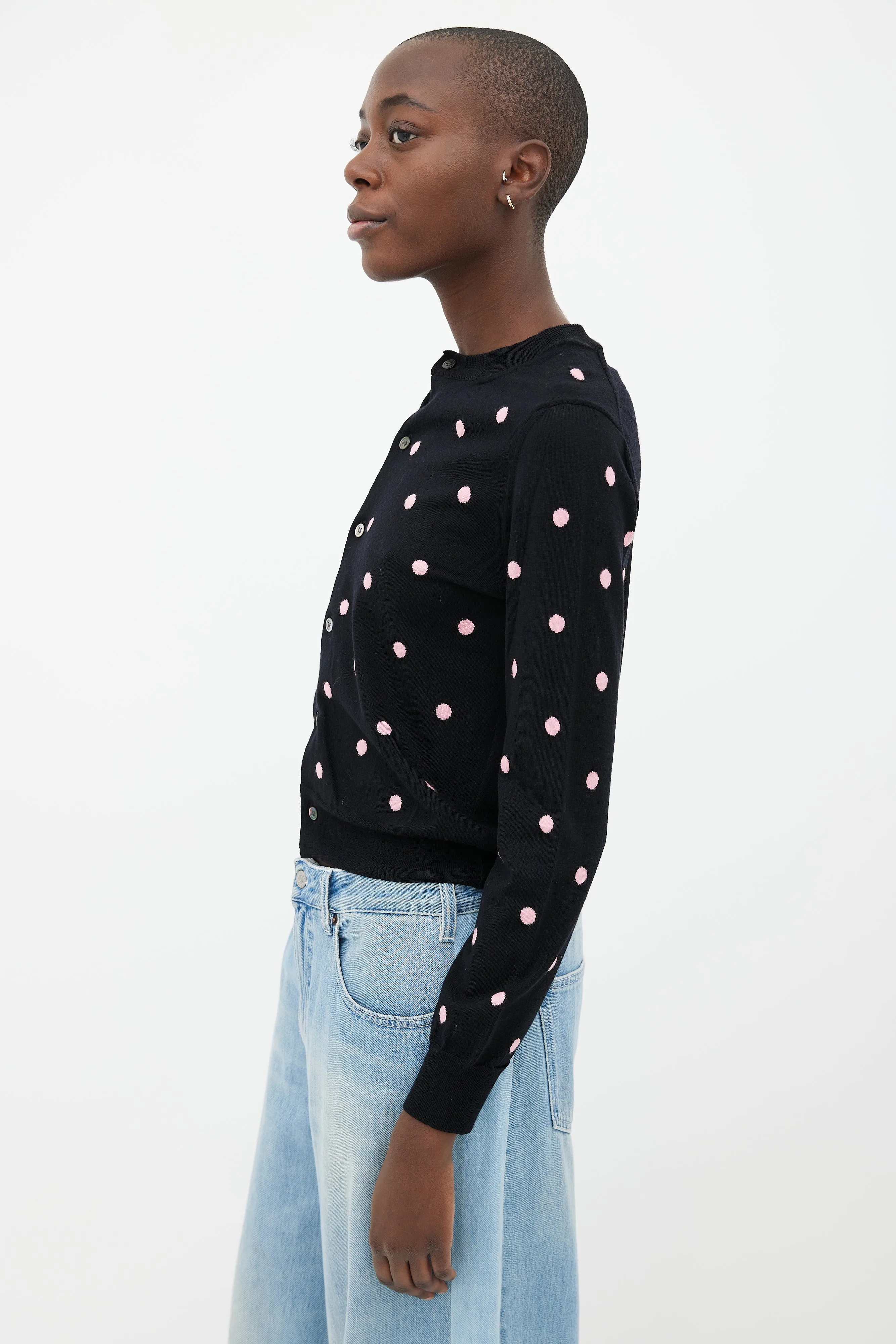 Black & Pink Polka Dot Cardigan