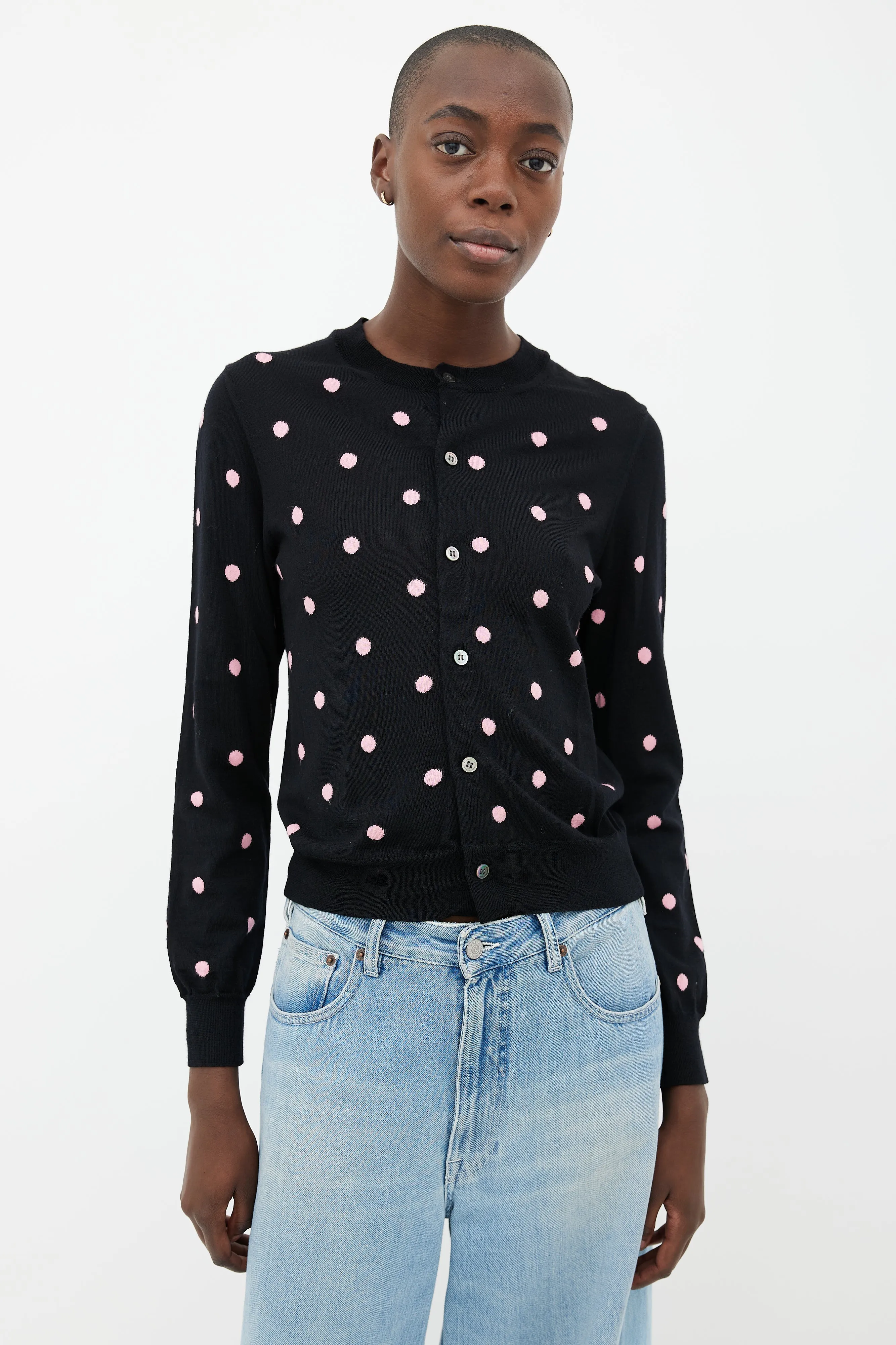 Black & Pink Polka Dot Cardigan