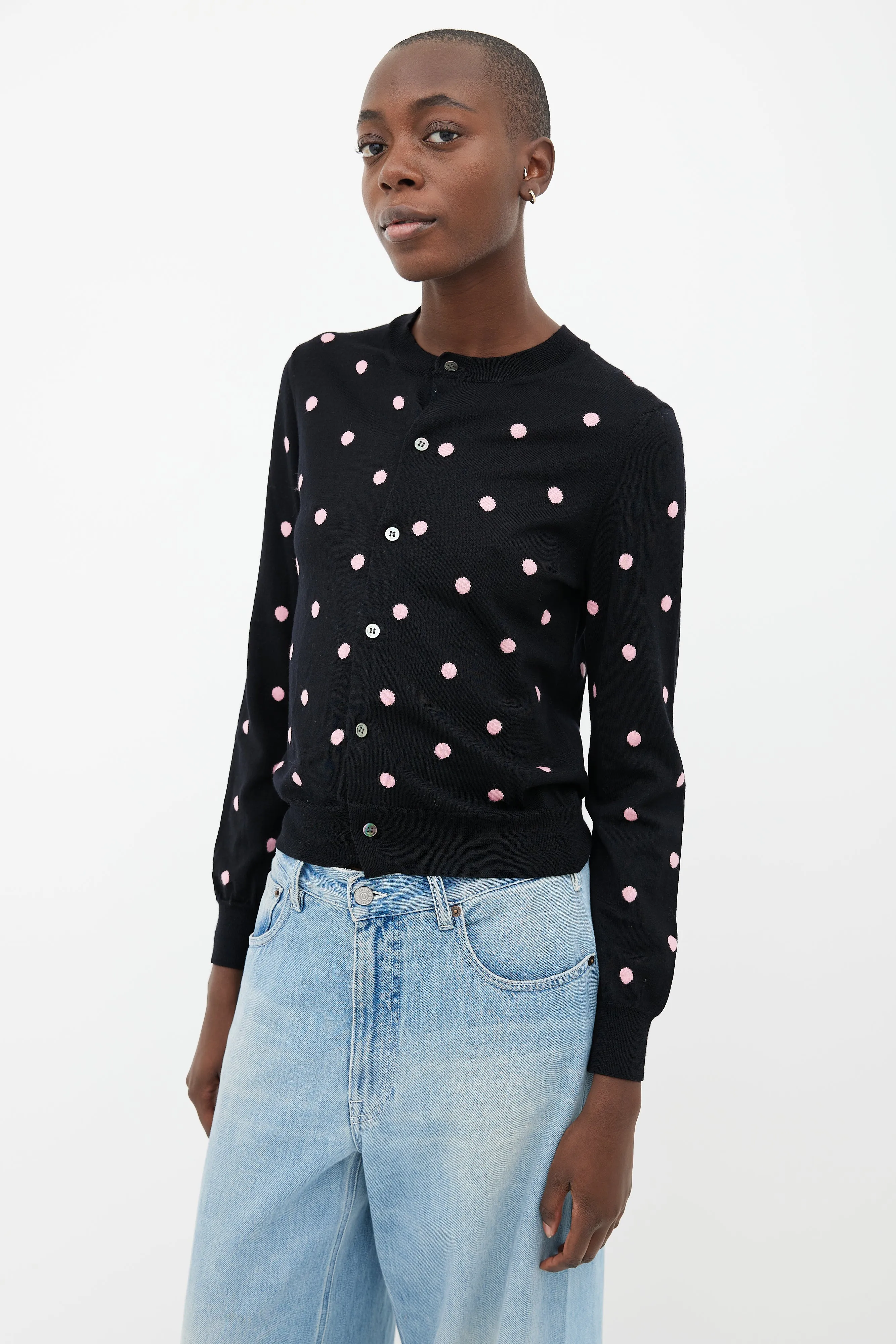 Black & Pink Polka Dot Cardigan