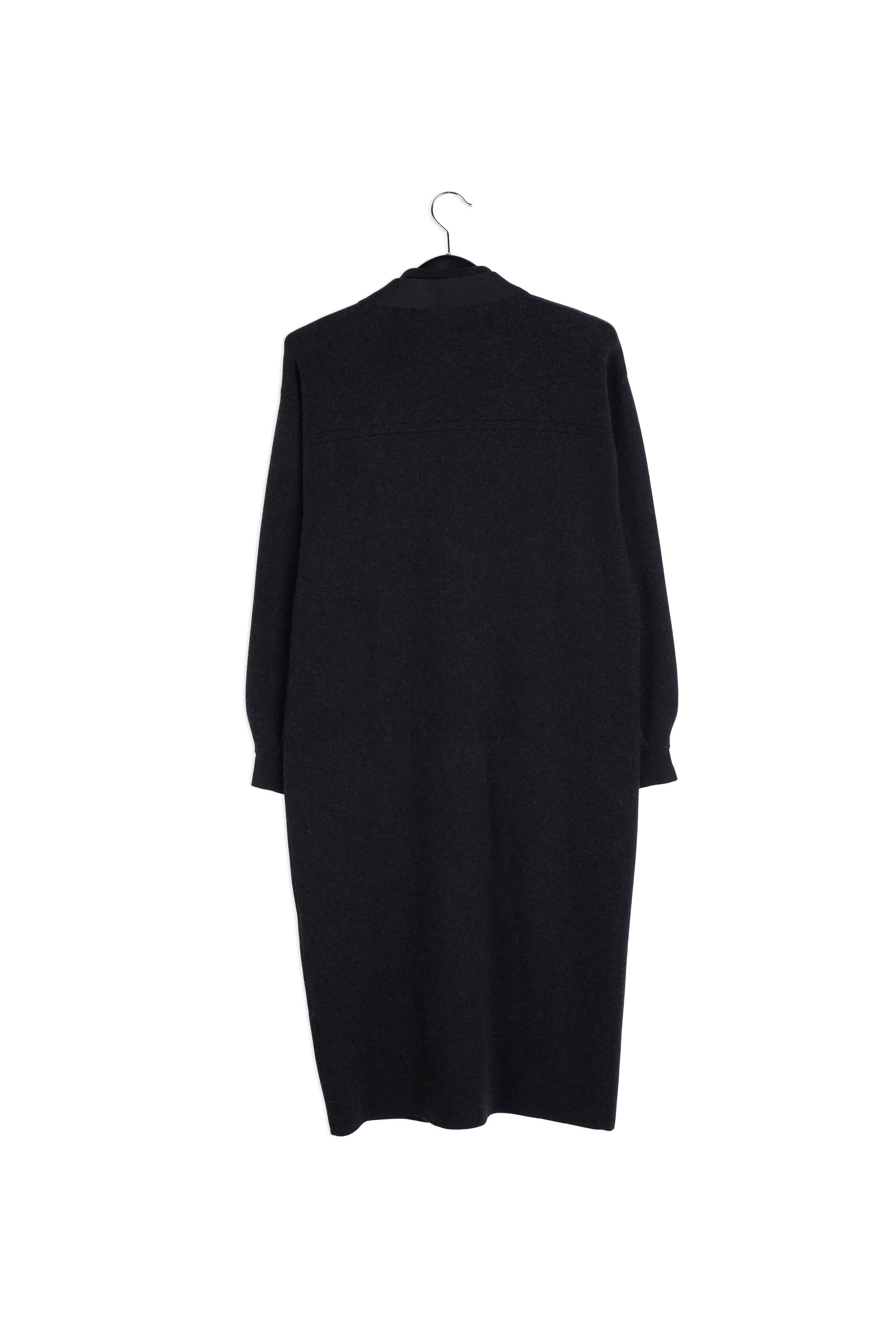 Black belted midi-length knit