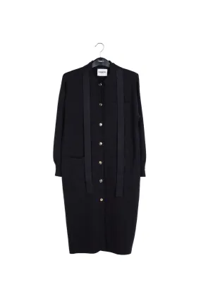 Black belted midi-length knit