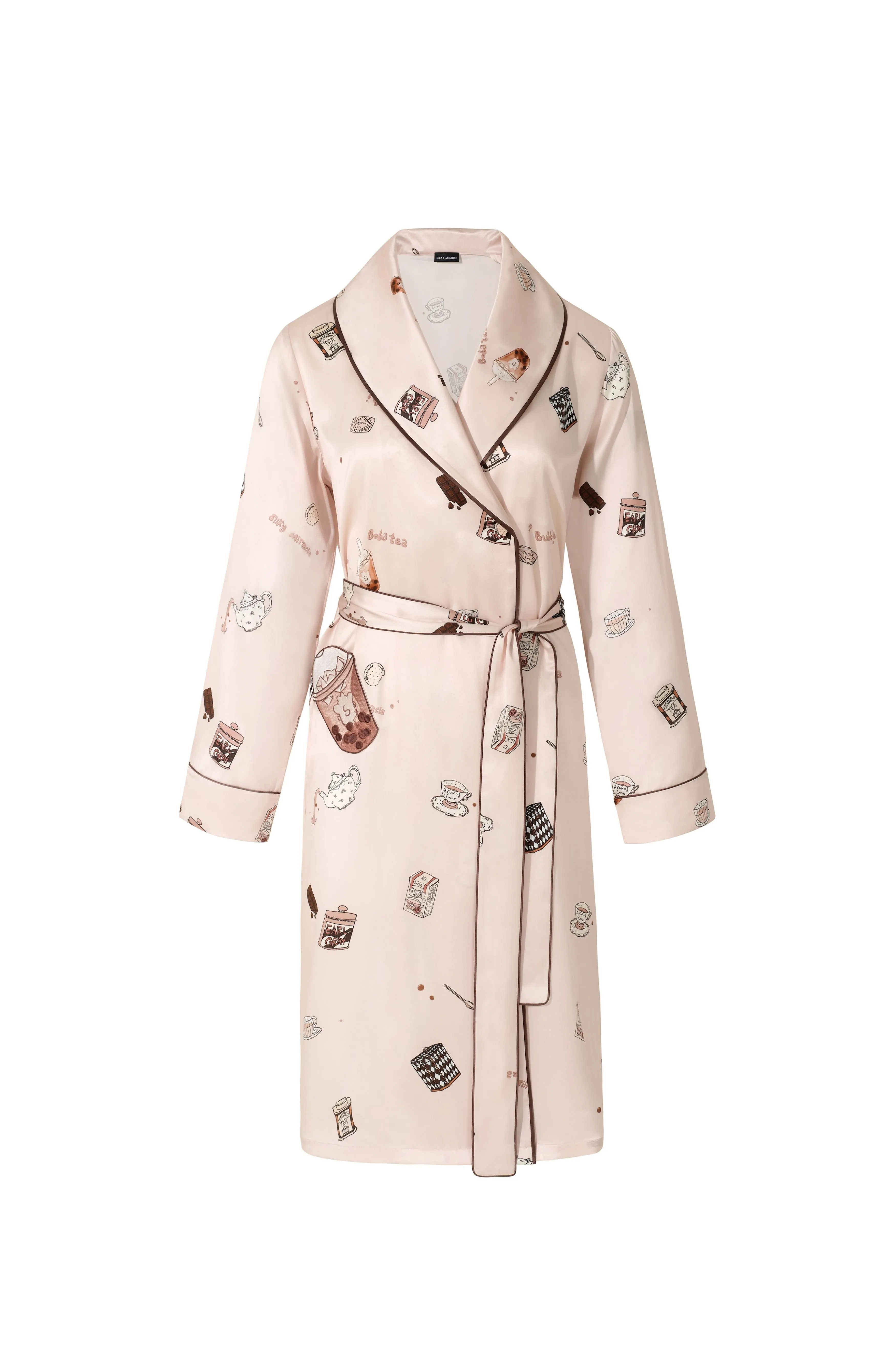 Boba Tea Cream Silk Robe