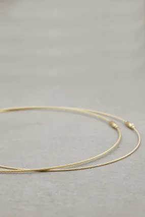 Cable Wire Necklace Heavy , yellow Gold ( 1.5mm)