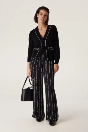 Cashwool Scallop Cardigan - Black