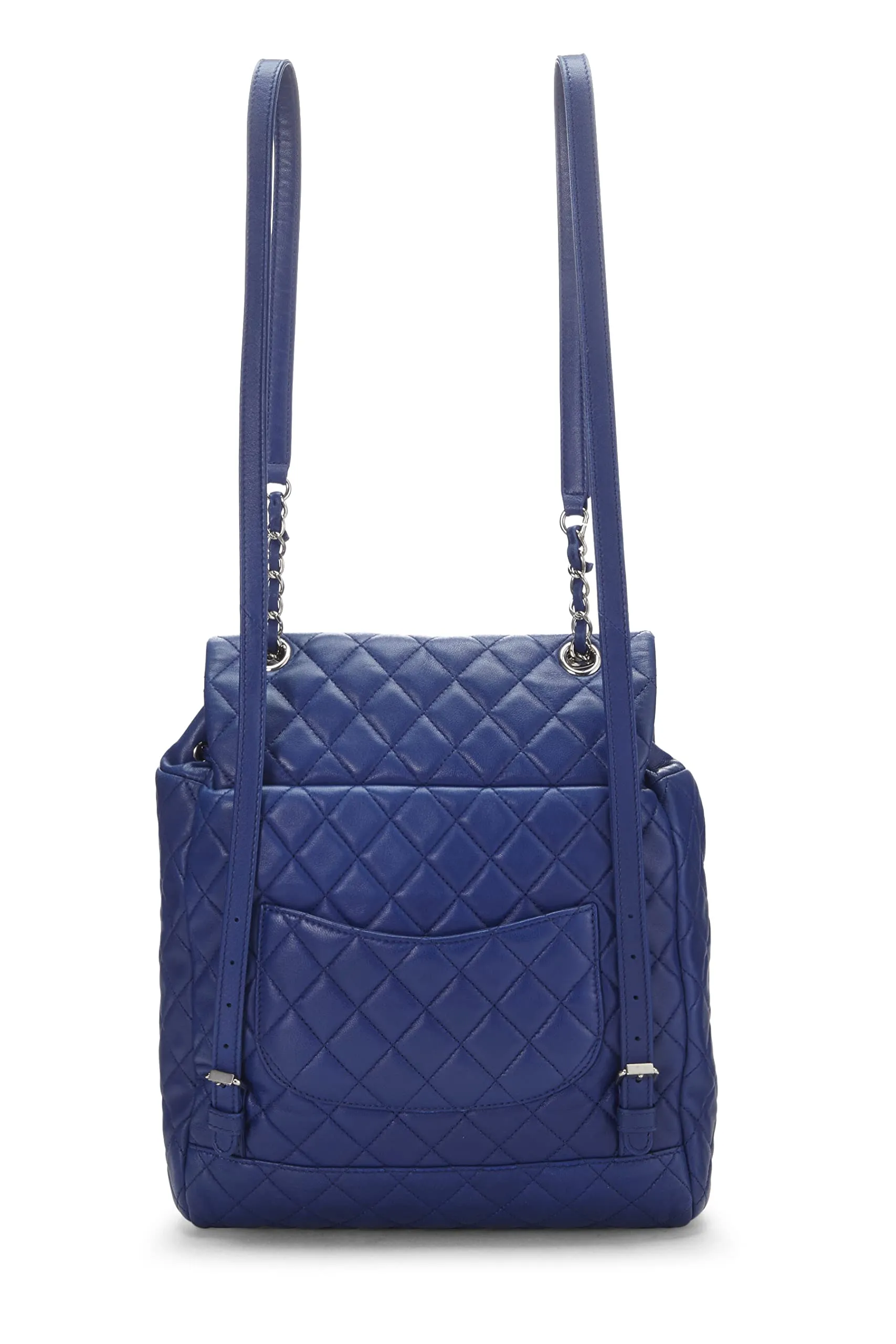 Chanel,  Blue Quilted Lambskin Urban Spirit Backpack Large, Blue