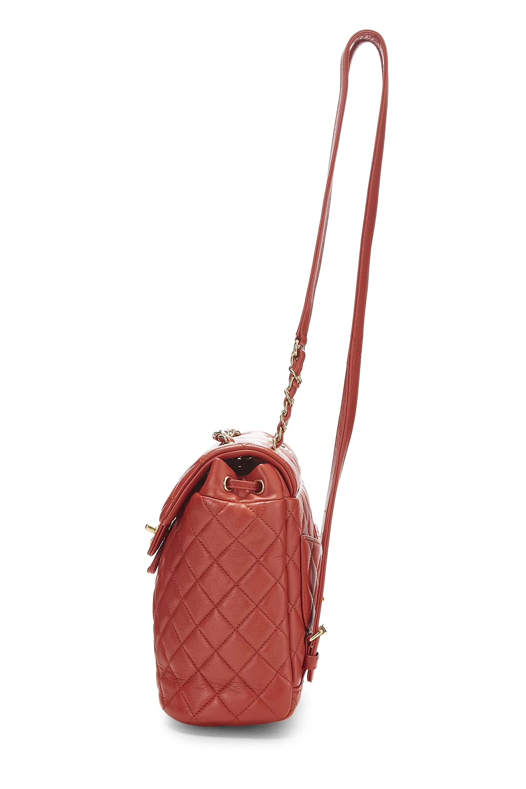 Chanel,  Orange Quilted Lambskin Urban Spirit Backpack Mini, Orange
