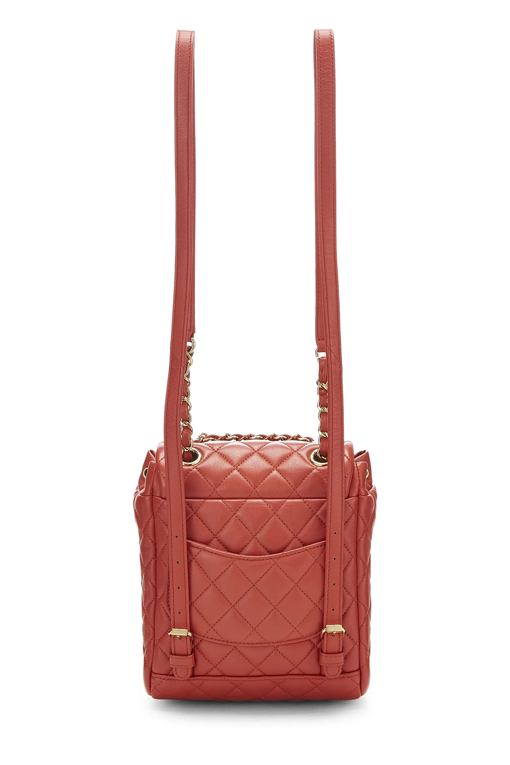 Chanel,  Orange Quilted Lambskin Urban Spirit Backpack Mini, Orange