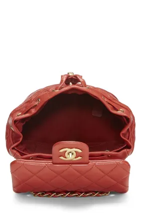 Chanel,  Orange Quilted Lambskin Urban Spirit Backpack Mini, Orange