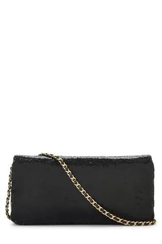 Chanel,  Paris-Cosmopolite Black & Gold Sequin Please Dare To Disturb Flap Bag, Black