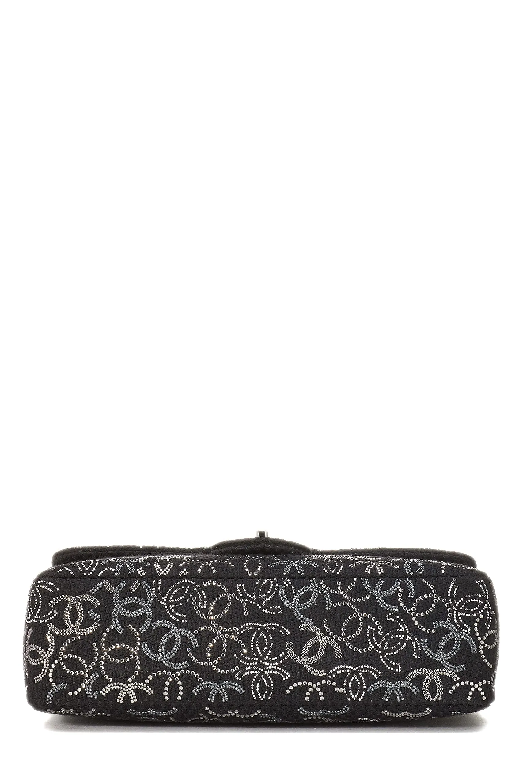 Chanel,  Paris-Shanghai Black Tweed Crystal 'CC' Half Flap Jumbo, Black