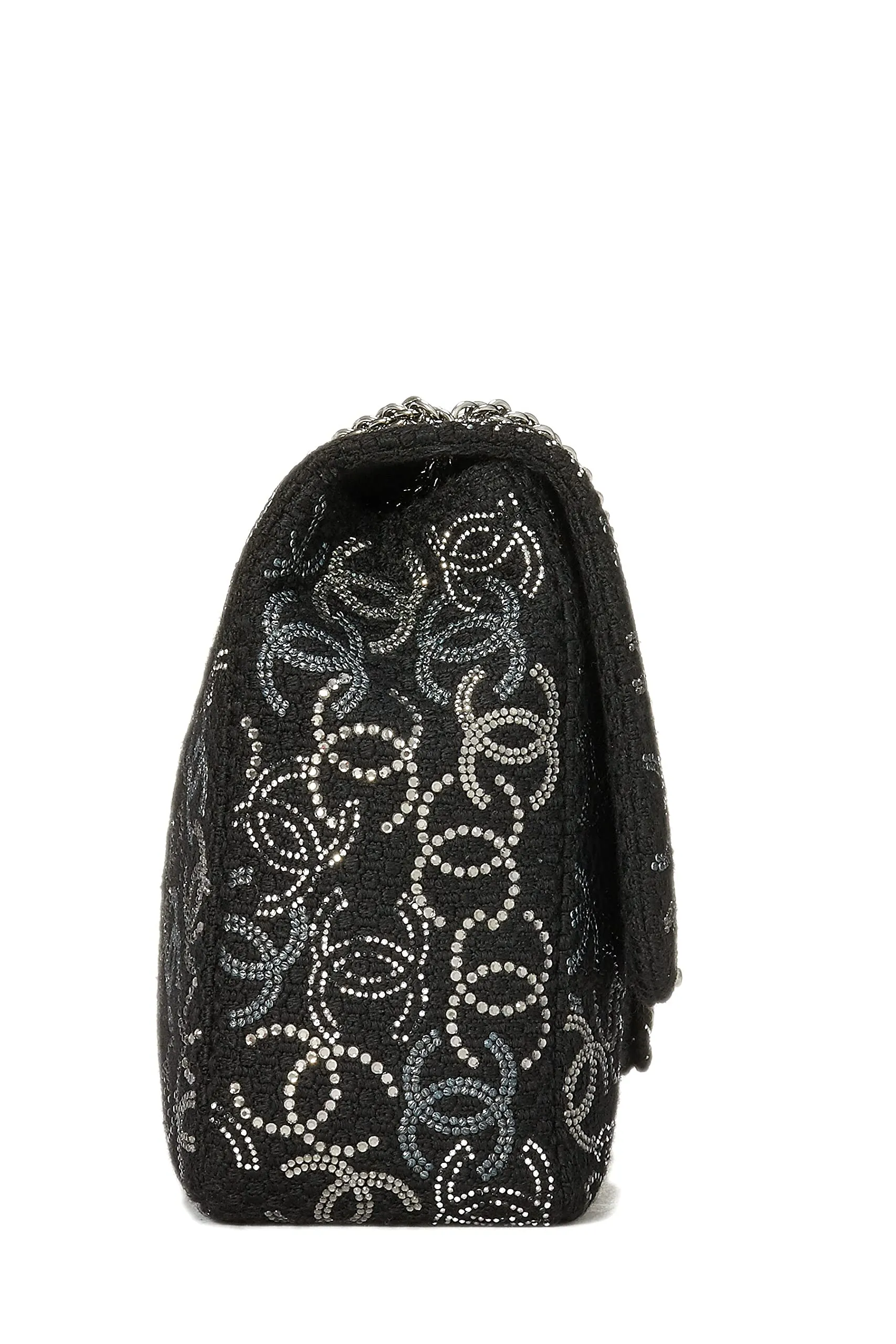 Chanel,  Paris-Shanghai Black Tweed Crystal 'CC' Half Flap Jumbo, Black