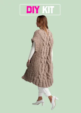 DIY Kit - Long Cable Vest - Merino No. 5
