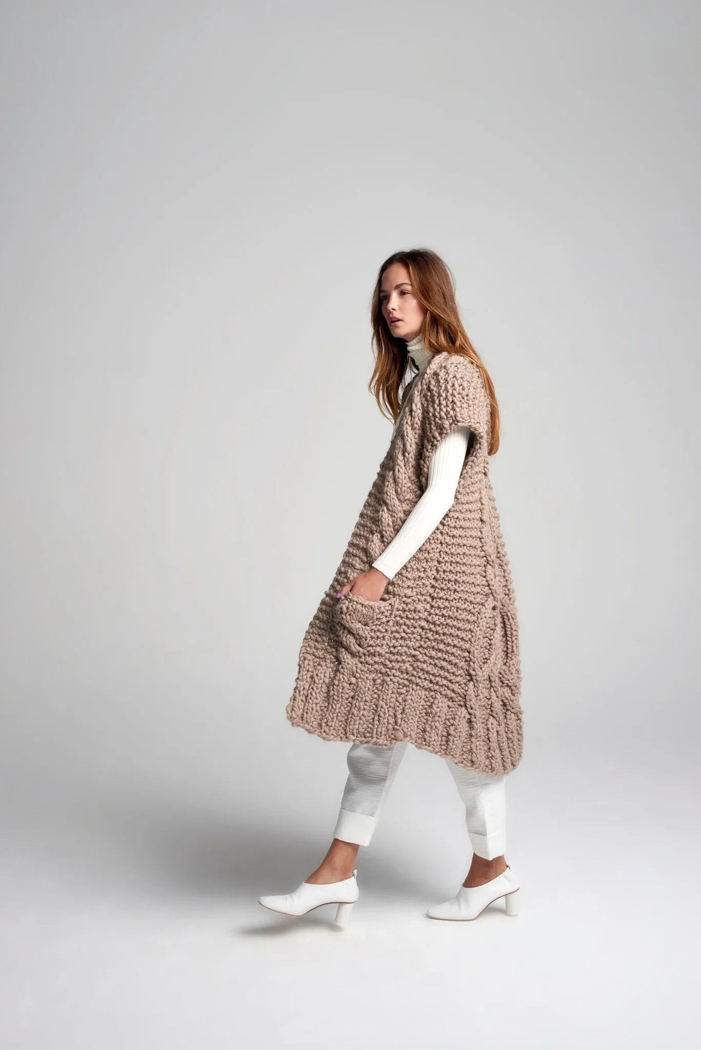 DIY Kit - Long Cable Vest - Merino No. 5