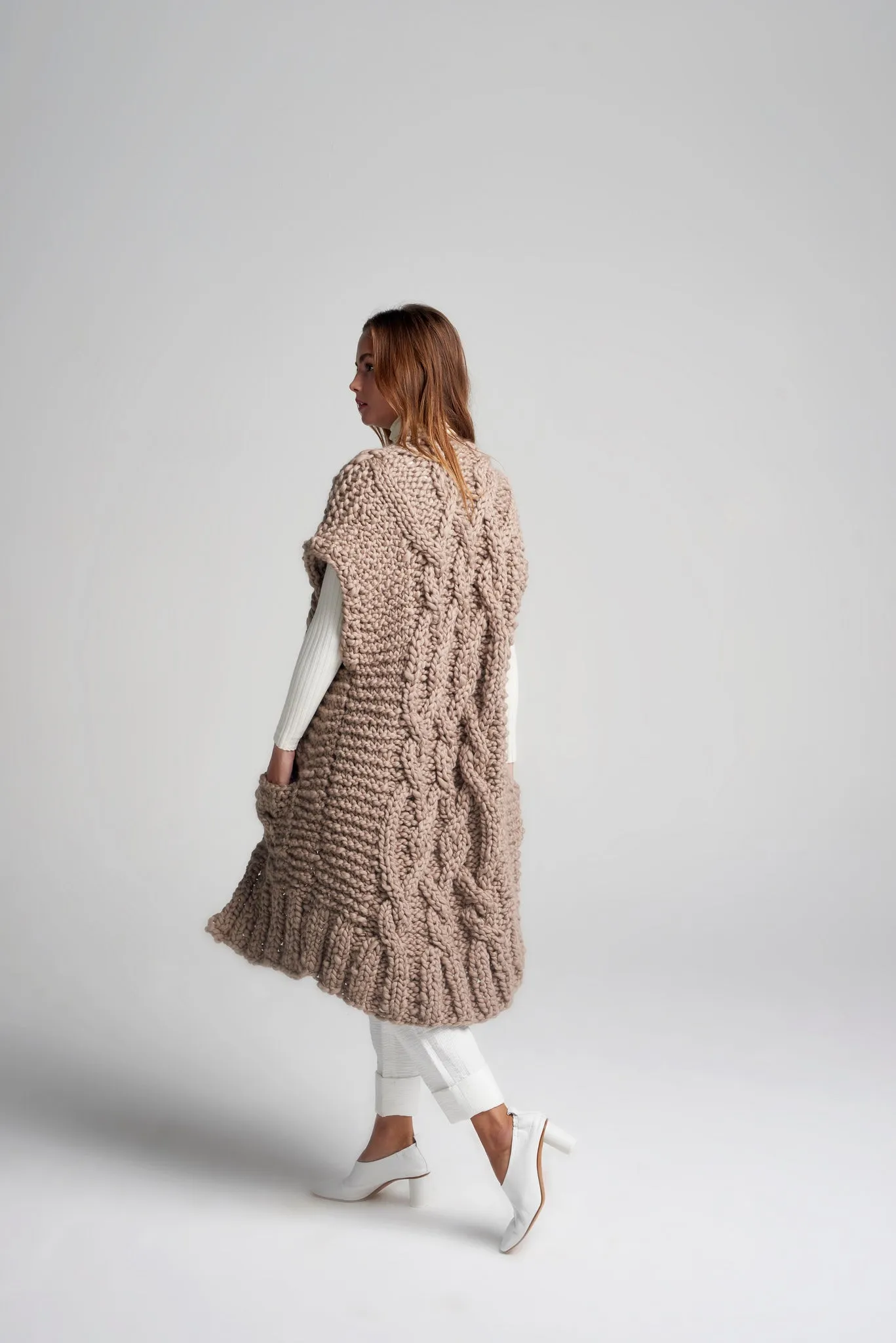 DIY Kit - Long Cable Vest - Merino No. 5