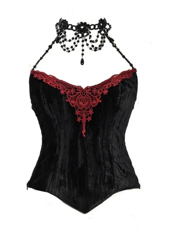 Duchess Suit Suspender Long Gothic Tail Belted Velvet Dress Tulle