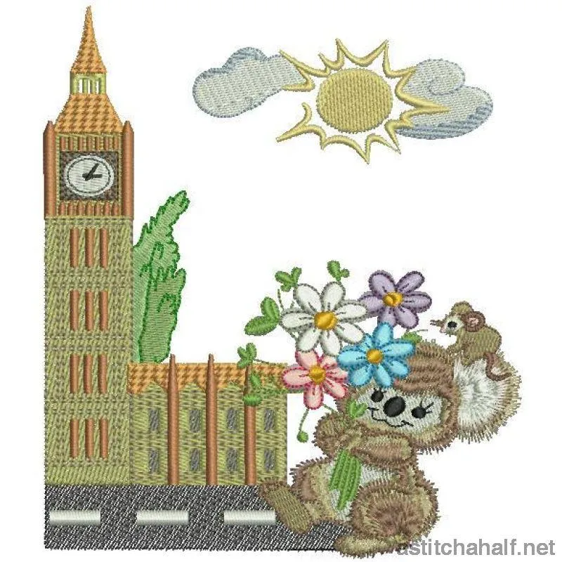 Fuzzy Oliver at Big Ben in London