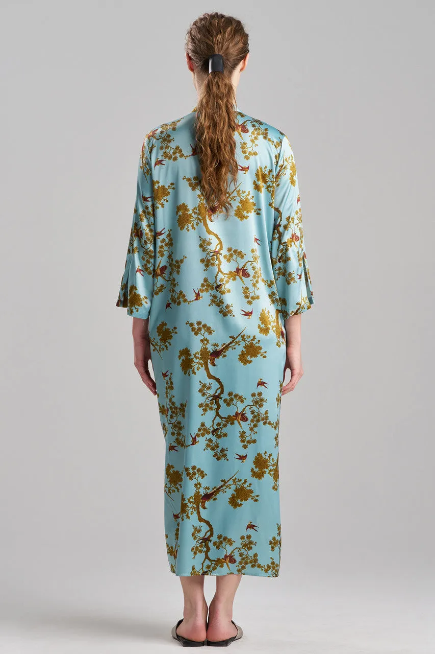 Garden Melody Satin Mandarin Caftan