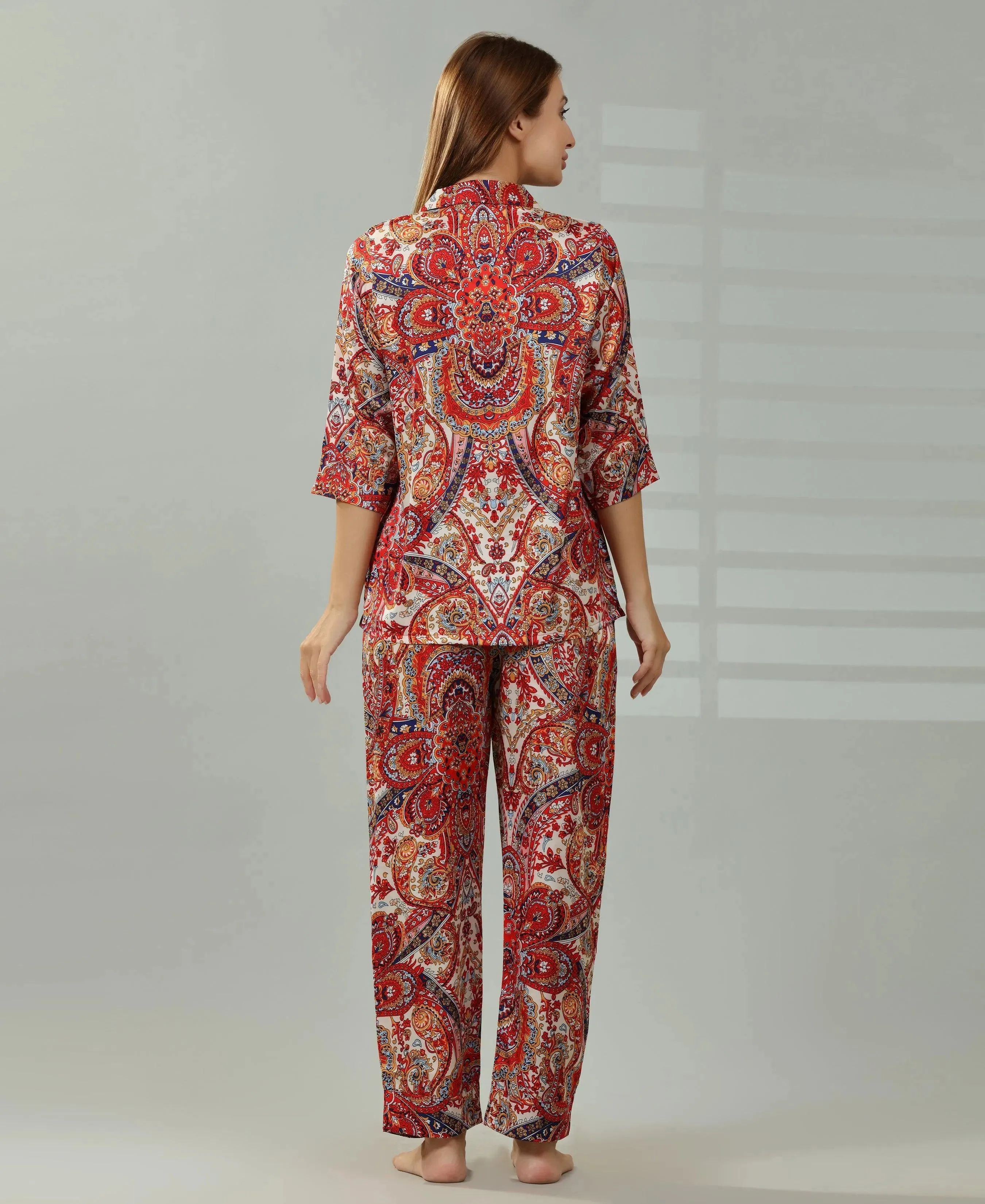 Geometry Print Satin Set